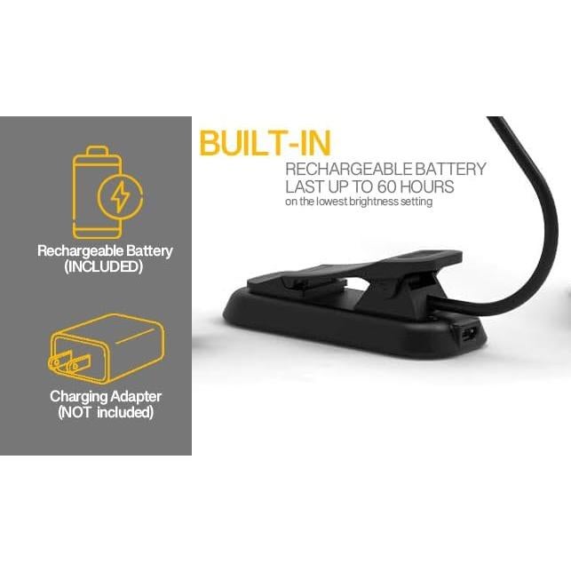 Lámpara de Lectura Recargable MAPTAY con 12 LEDs y 3 Brillos