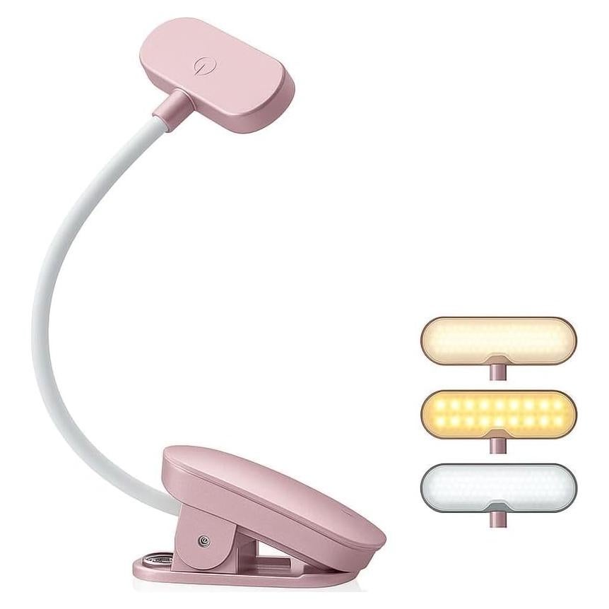 Luz de Libro Recargable Elampros BK01 - 3 Temperaturas, Clip Flexible