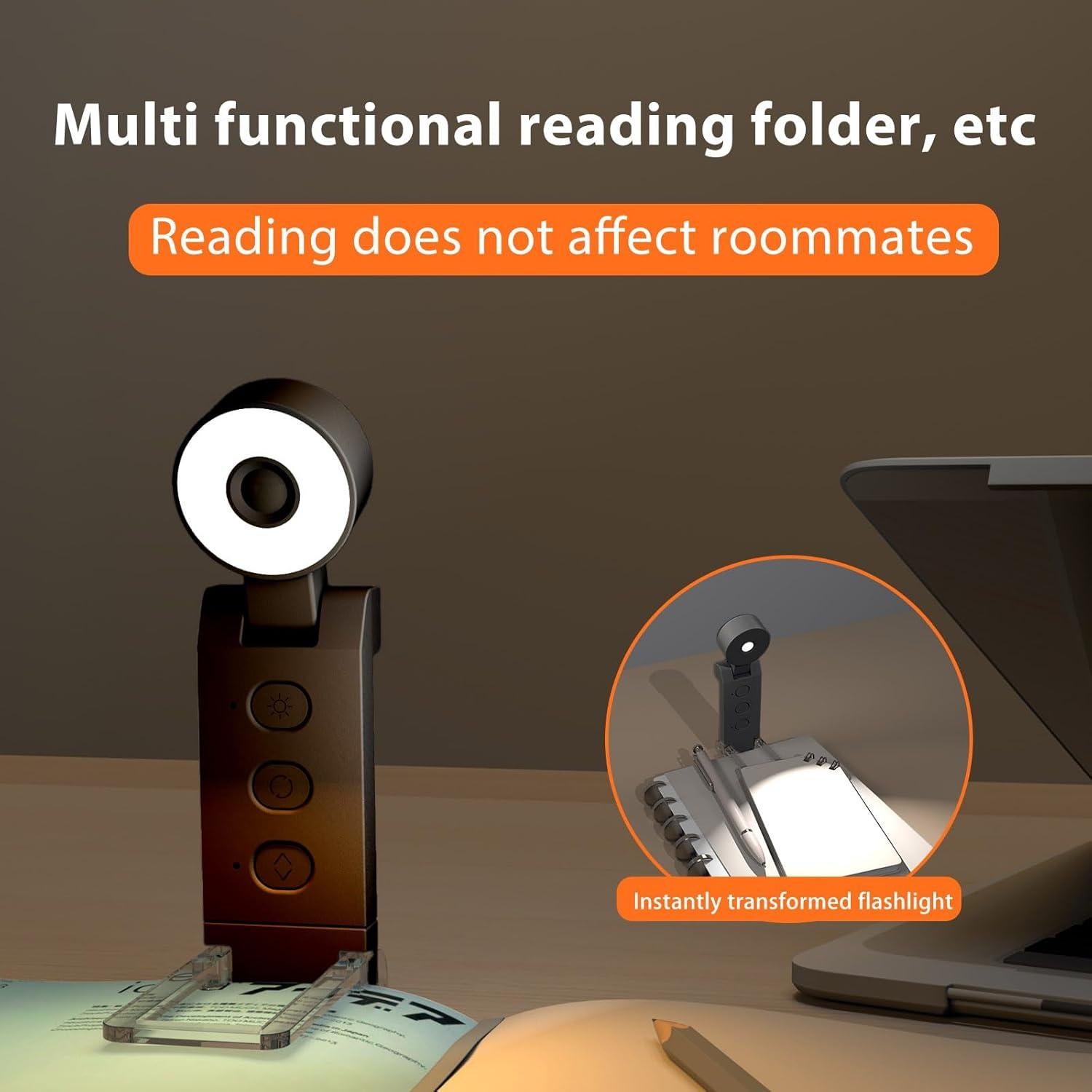 Luz de lectura recargable Thclmdse LED USB 5 colores 6 brillos