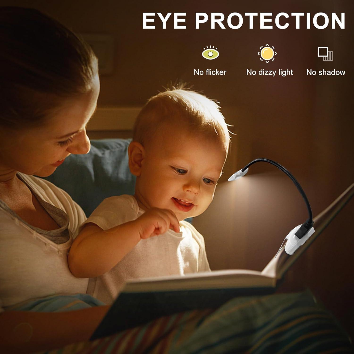 Luz de Lectura LED LUXSWAY 2 Paquete, Cuidado Ocular, USB/Batería