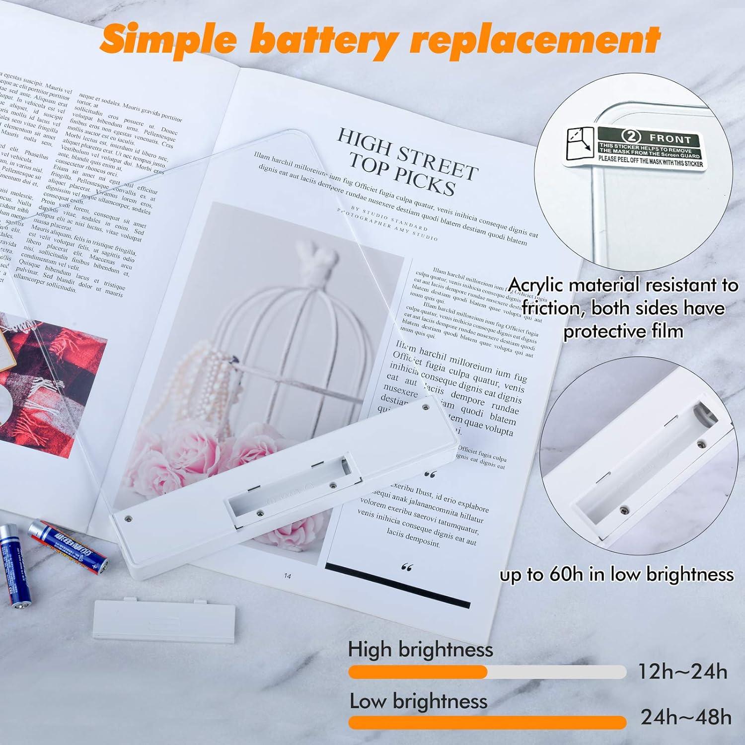 Lámpara de lectura Sgzshsld con brillo ajustable y 2 colores