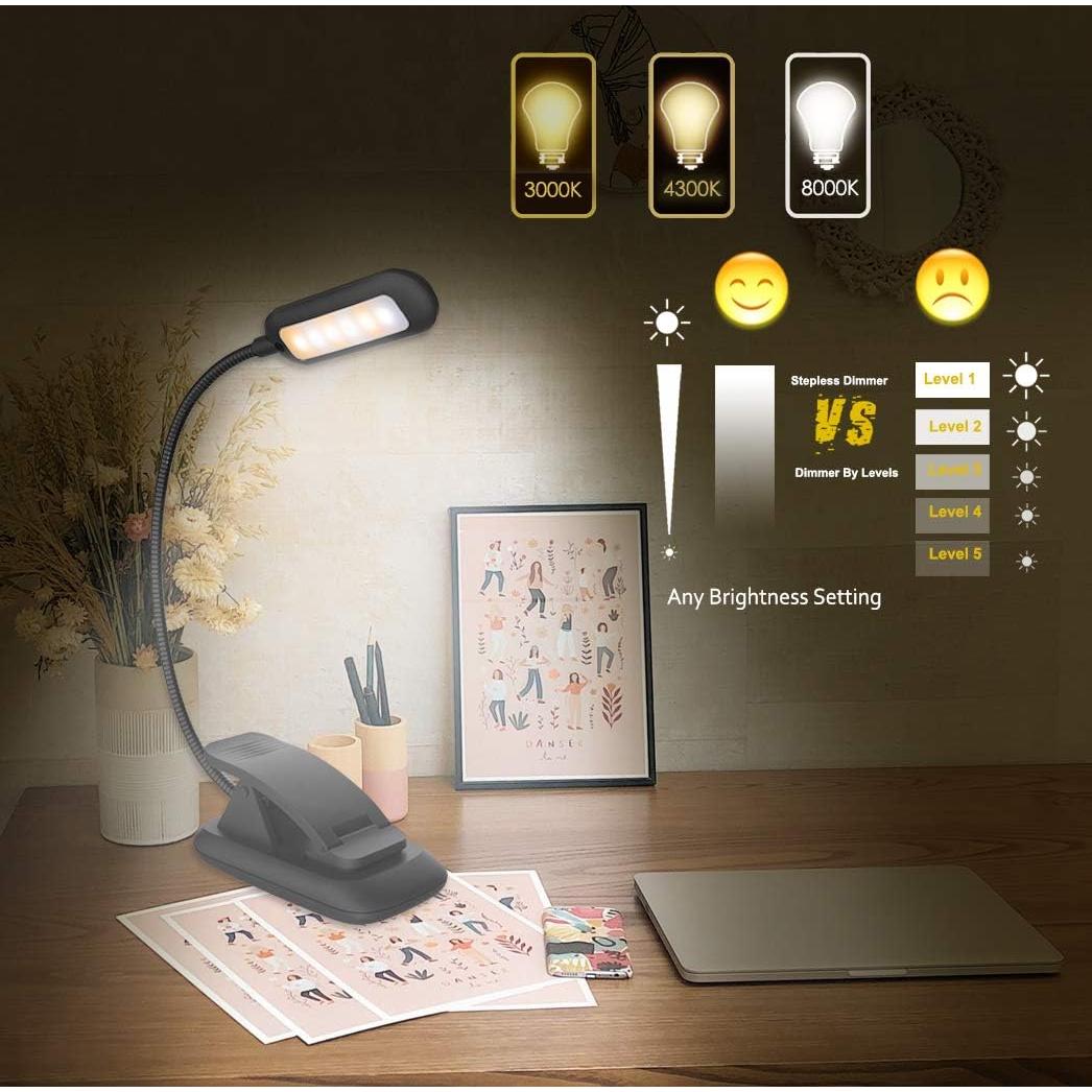 Luz de Libro Recargable HONWELL SUVELAM con Clip 3 Modos