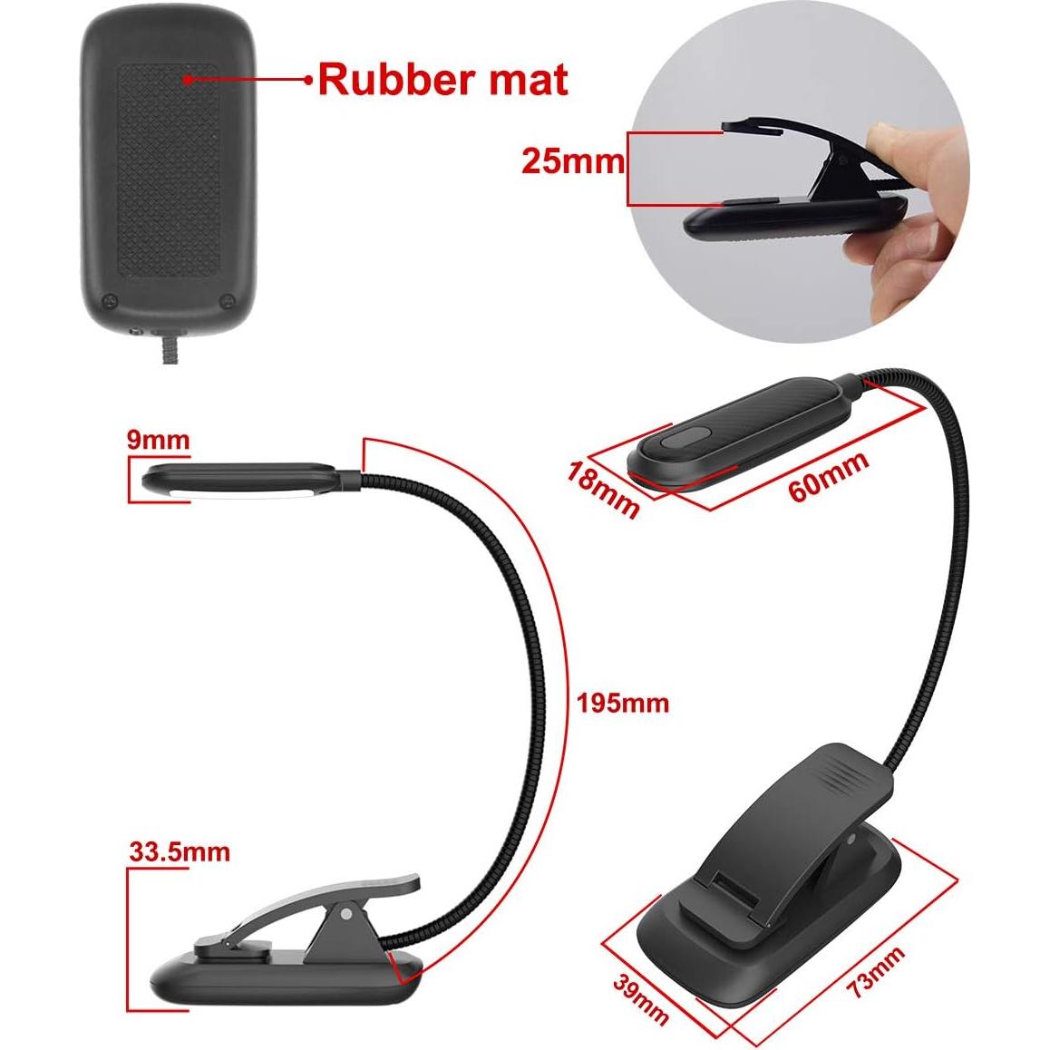 Luz de Libro Recargable HONWELL SUVELAM con Clip 3 Modos