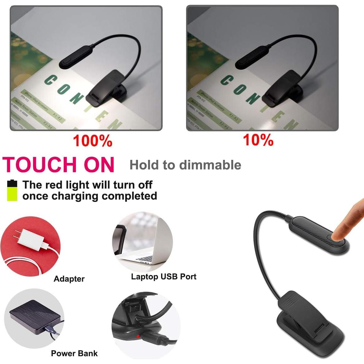 Luz de Libro Recargable HONWELL SUVELAM con Clip 3 Modos