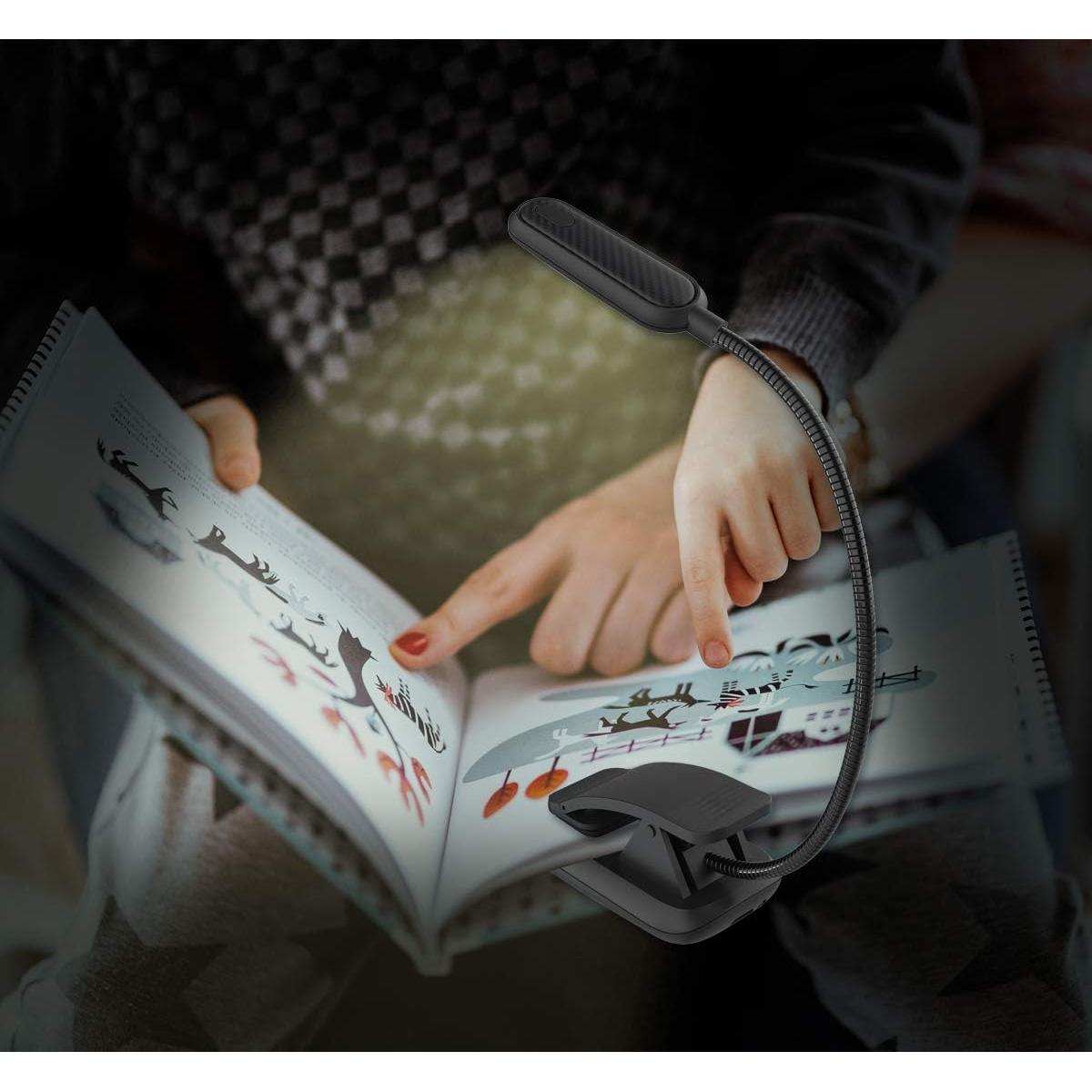 Luz de Libro Recargable HONWELL SUVELAM con Clip 3 Modos