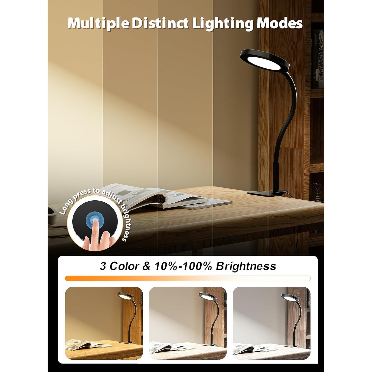 Lámpara de Lectura Clip deeloop CL-HT6102C 450LM Regulable