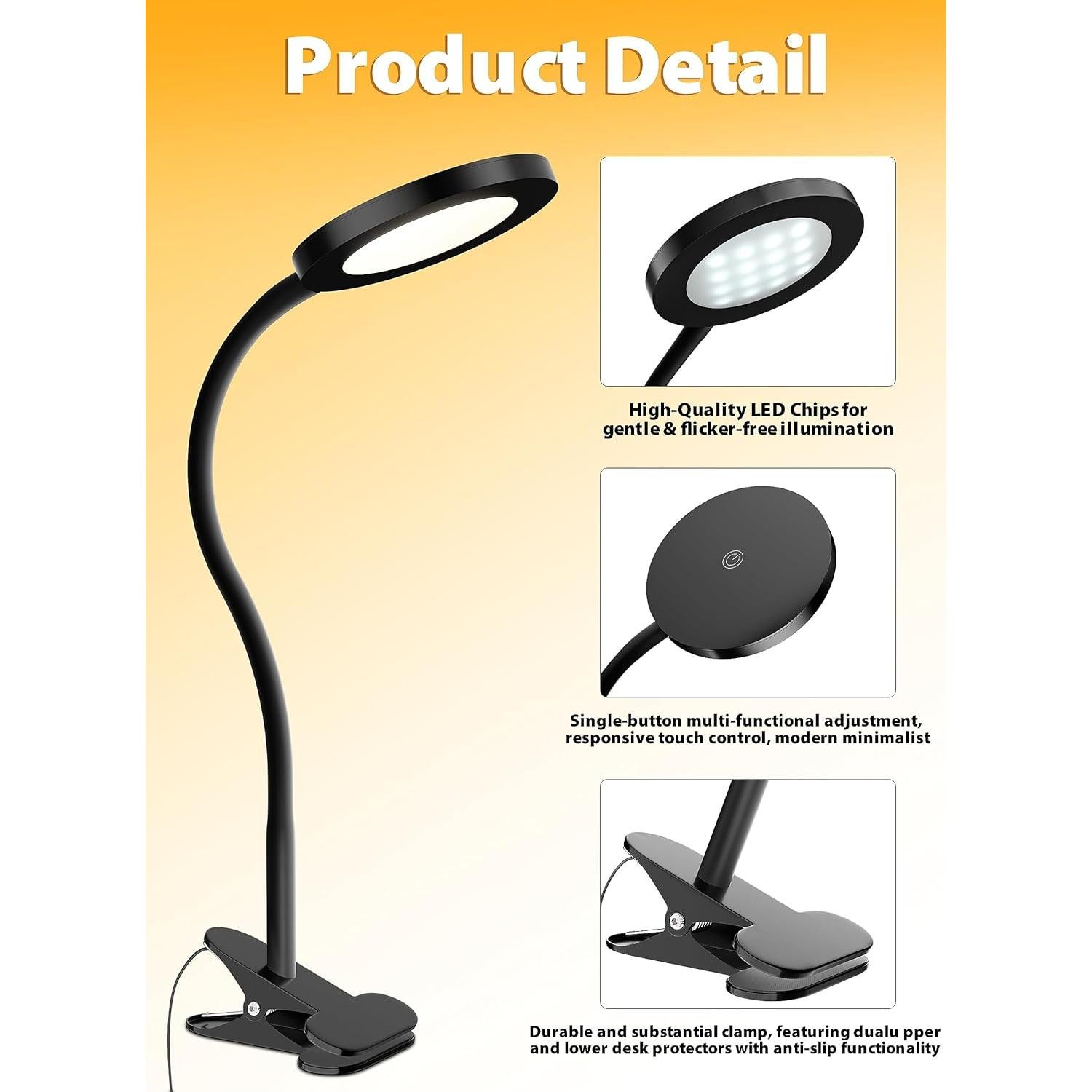 Lámpara de Lectura Clip deeloop CL-HT6102C 450LM Regulable