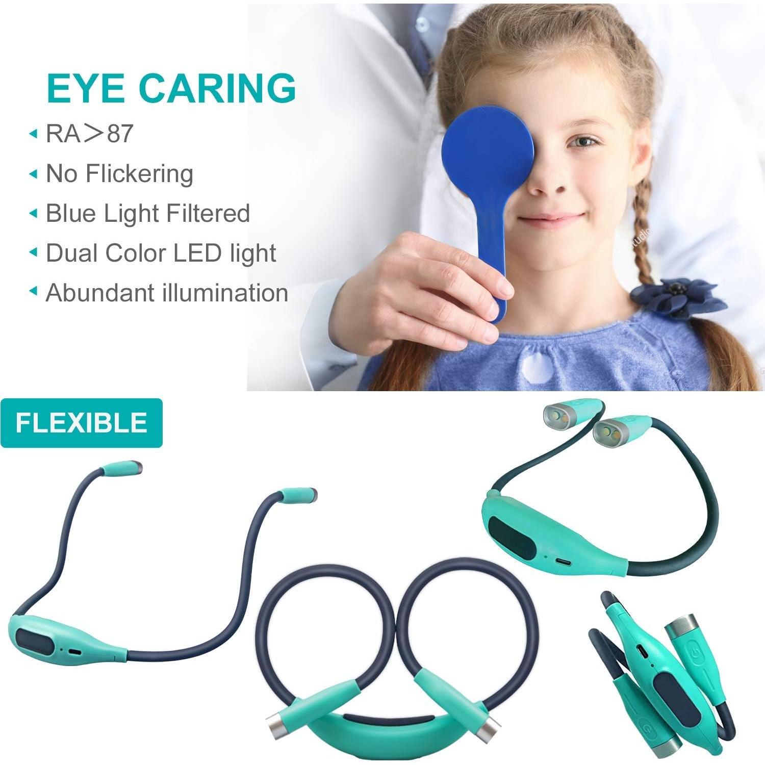 Luz de Lectura para el Cuello QEBIDUM Recargable USB 3 Brillos