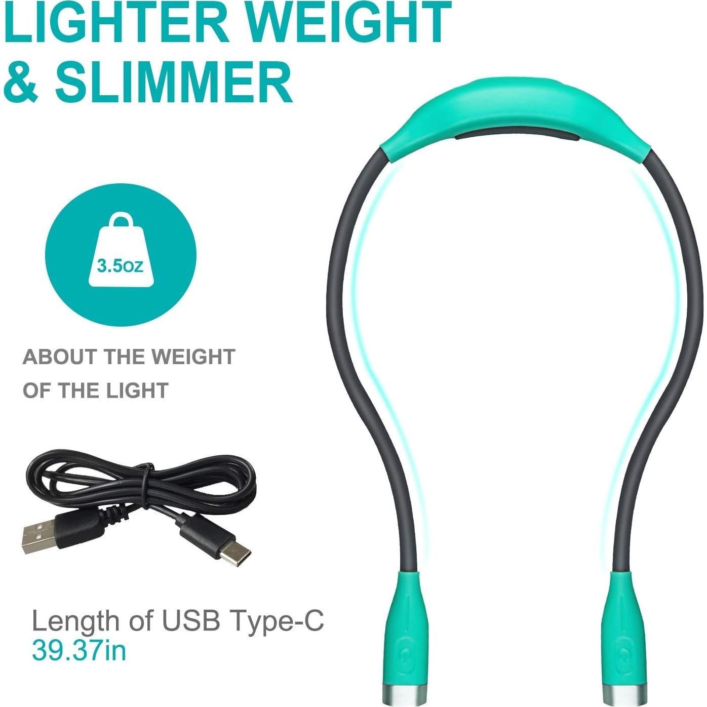 Luz de Lectura para el Cuello QEBIDUM Recargable USB 3 Brillos