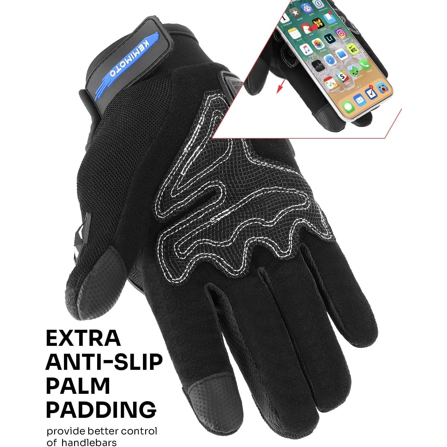 Guantes de Motocicleta KEMIMOTO XL Transpirables Azul