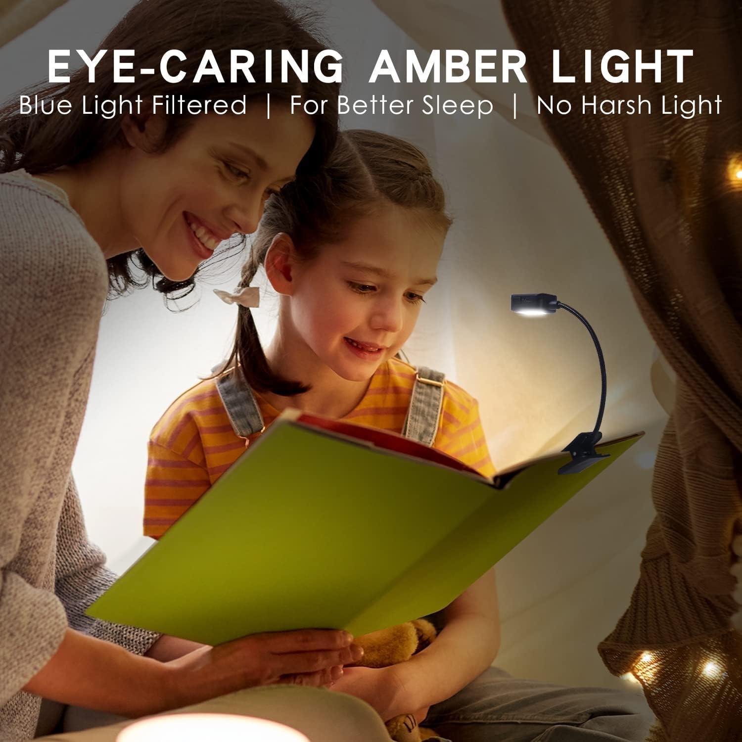 Luces de Lectura Recargables KunHe 16 Paquete Clip Flexible