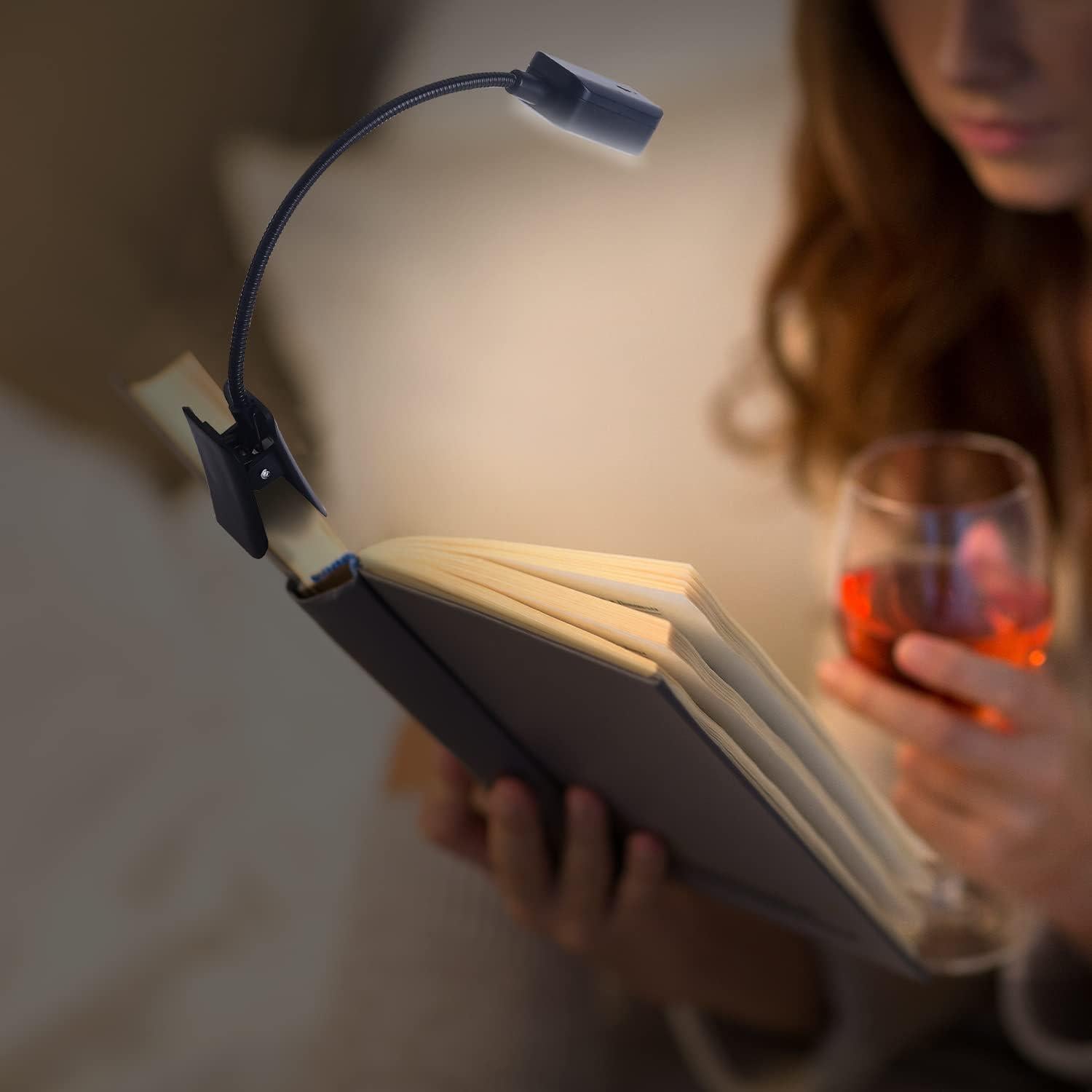 Luces de Lectura Recargables KunHe 16 Paquete Clip Flexible