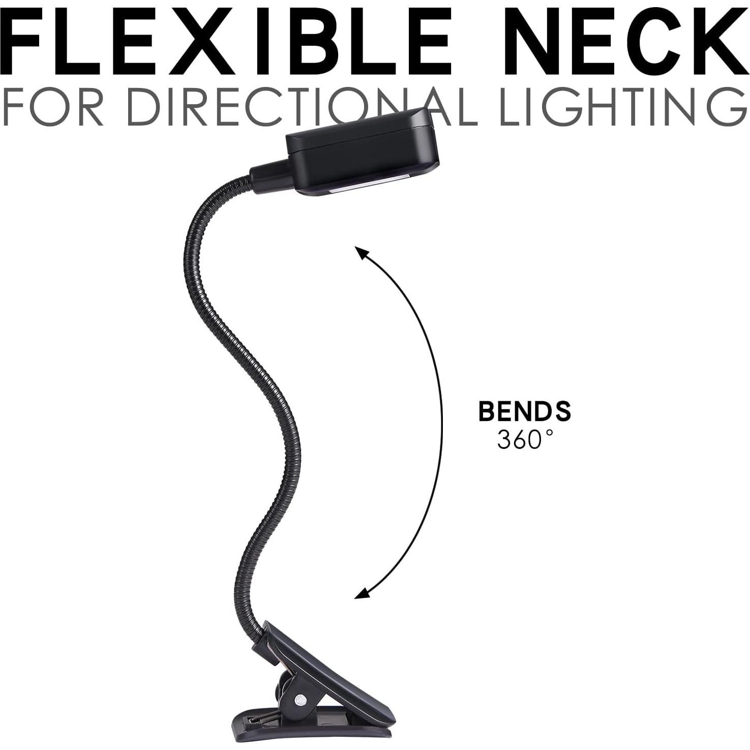 Luces de Lectura Recargables KunHe 16 Paquete Clip Flexible