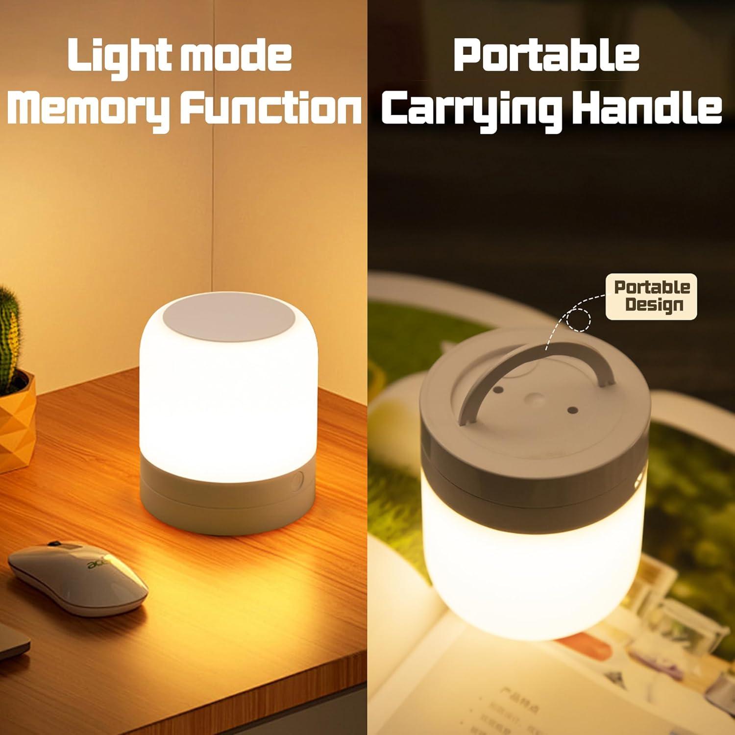 Luz Nocturna Portátil FNMYCO 1200mAh LED Táctil 3 Colores