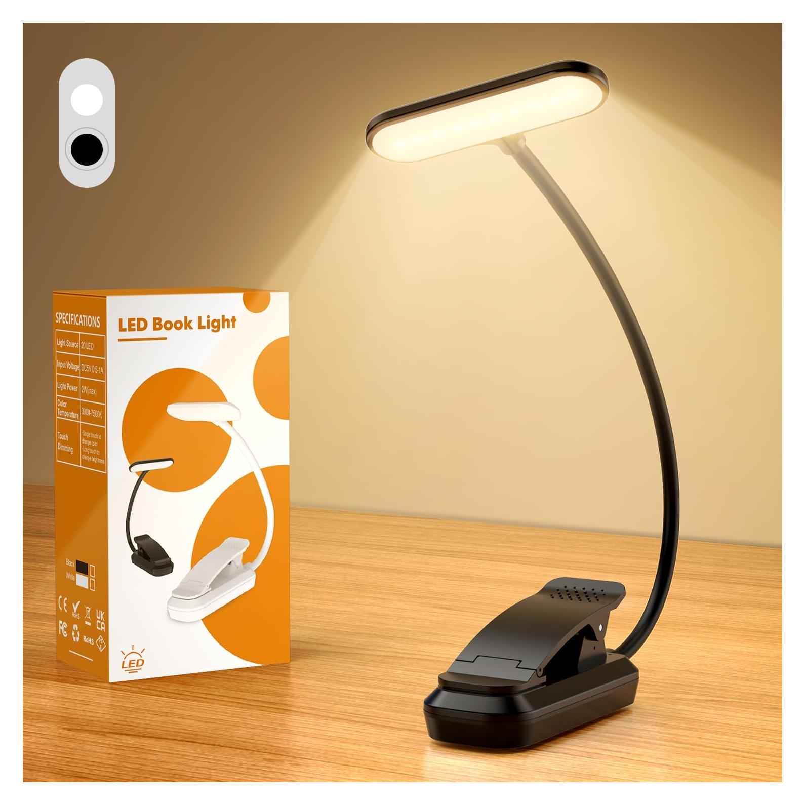 Luz de Lectura Recargable IOHFO con Clip, 3 Temperaturas, 80h
