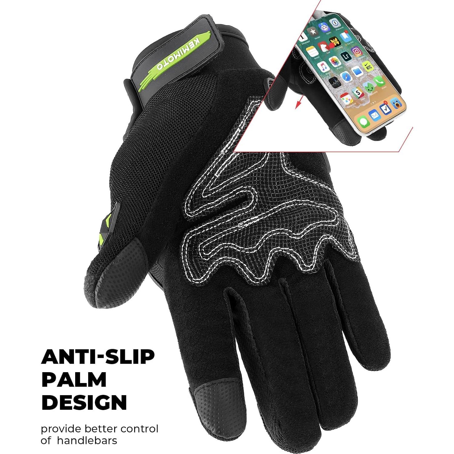 Guantes de Motocicleta KEMIMOTO XXL Transpirables Verde