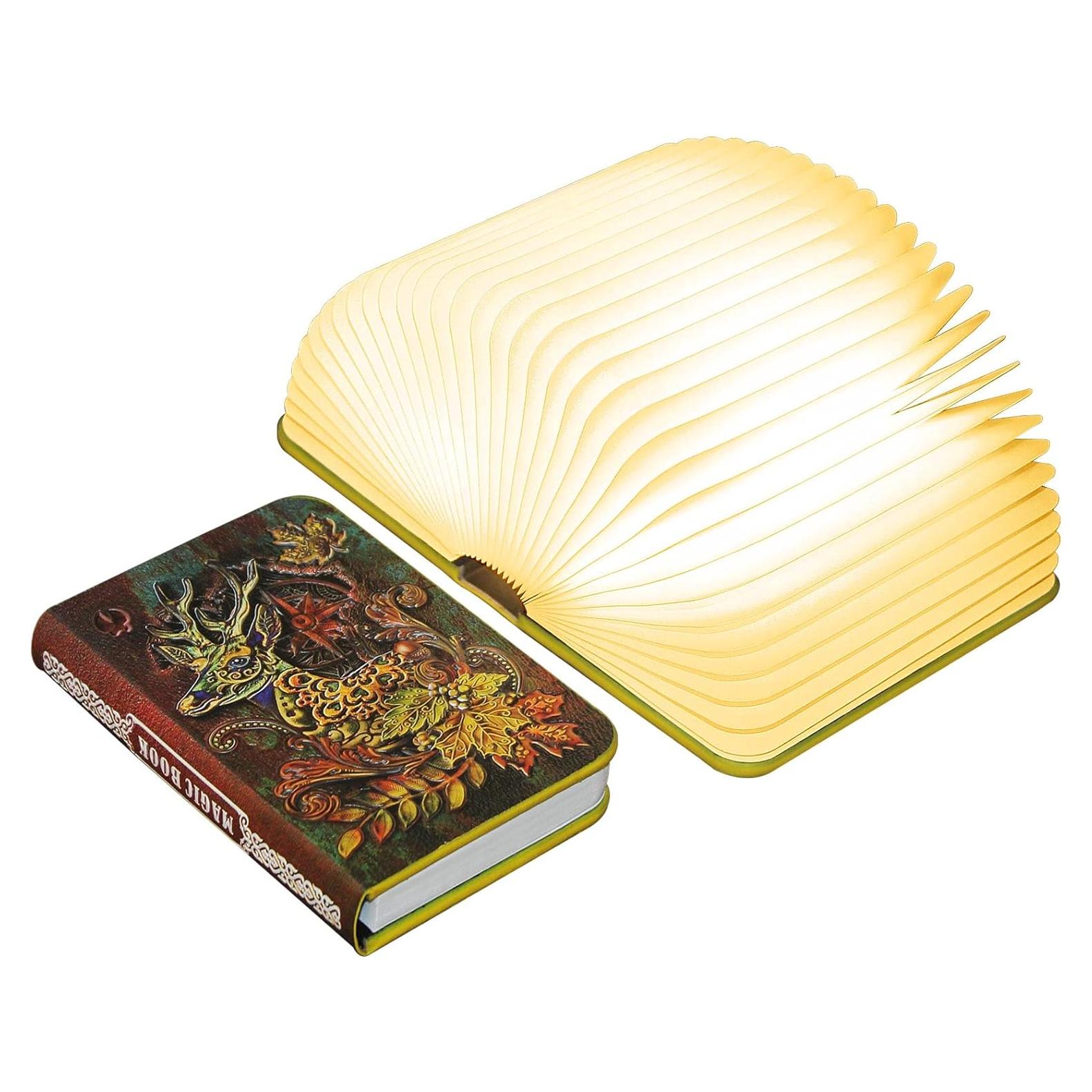 Lámpara de Libro 3D Ciervo Vintage Recargable USB LED