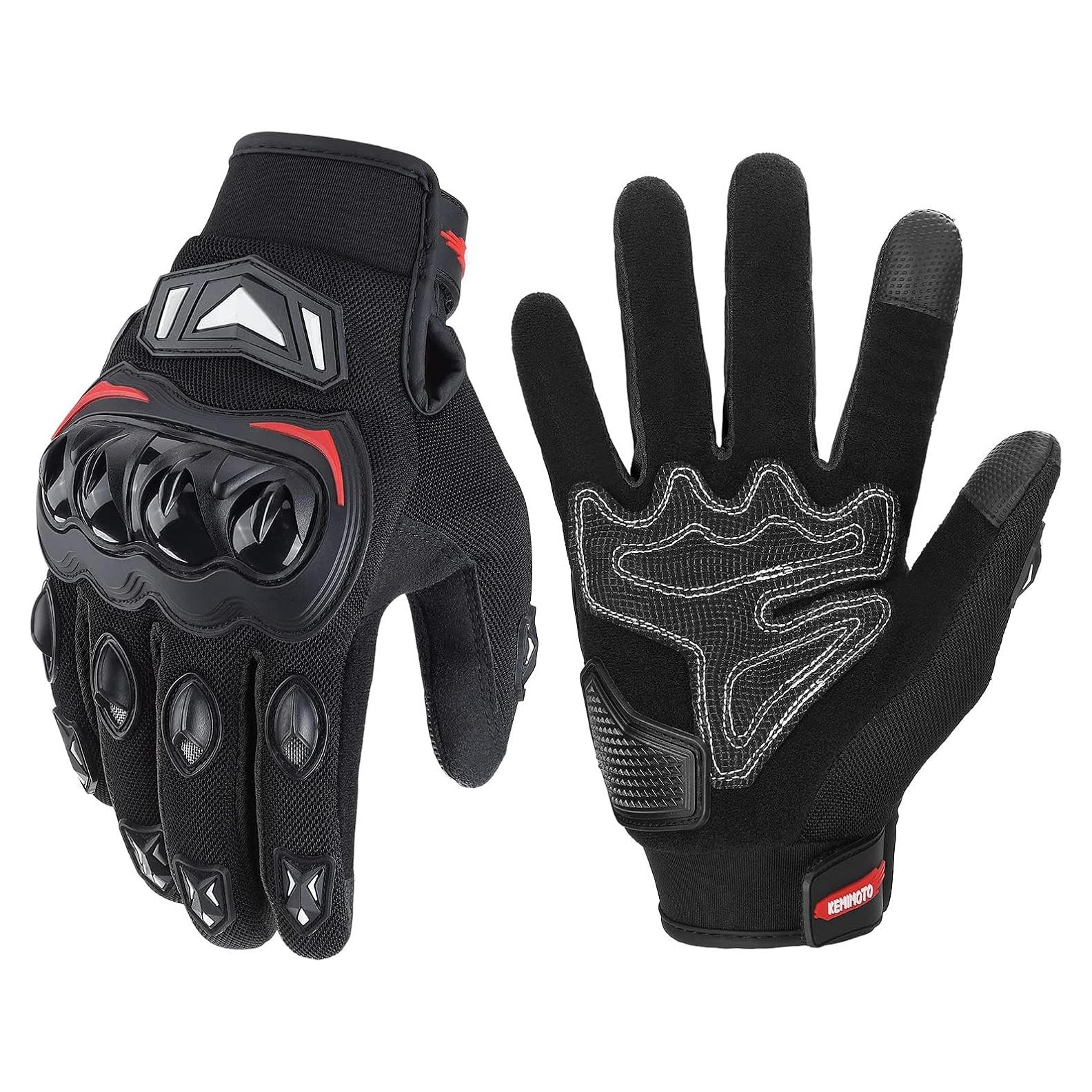 Guantes de Motocicleta KEMIMOTO Táctiles Medianos Negros