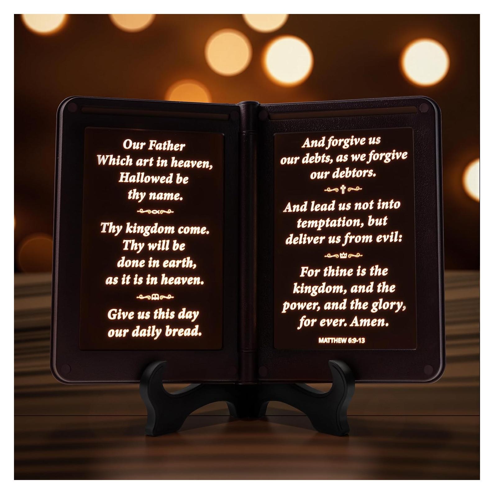 Luz Nocturna Bíblica Mamre Thy Word Decor, 19 cm, 3 Versículos