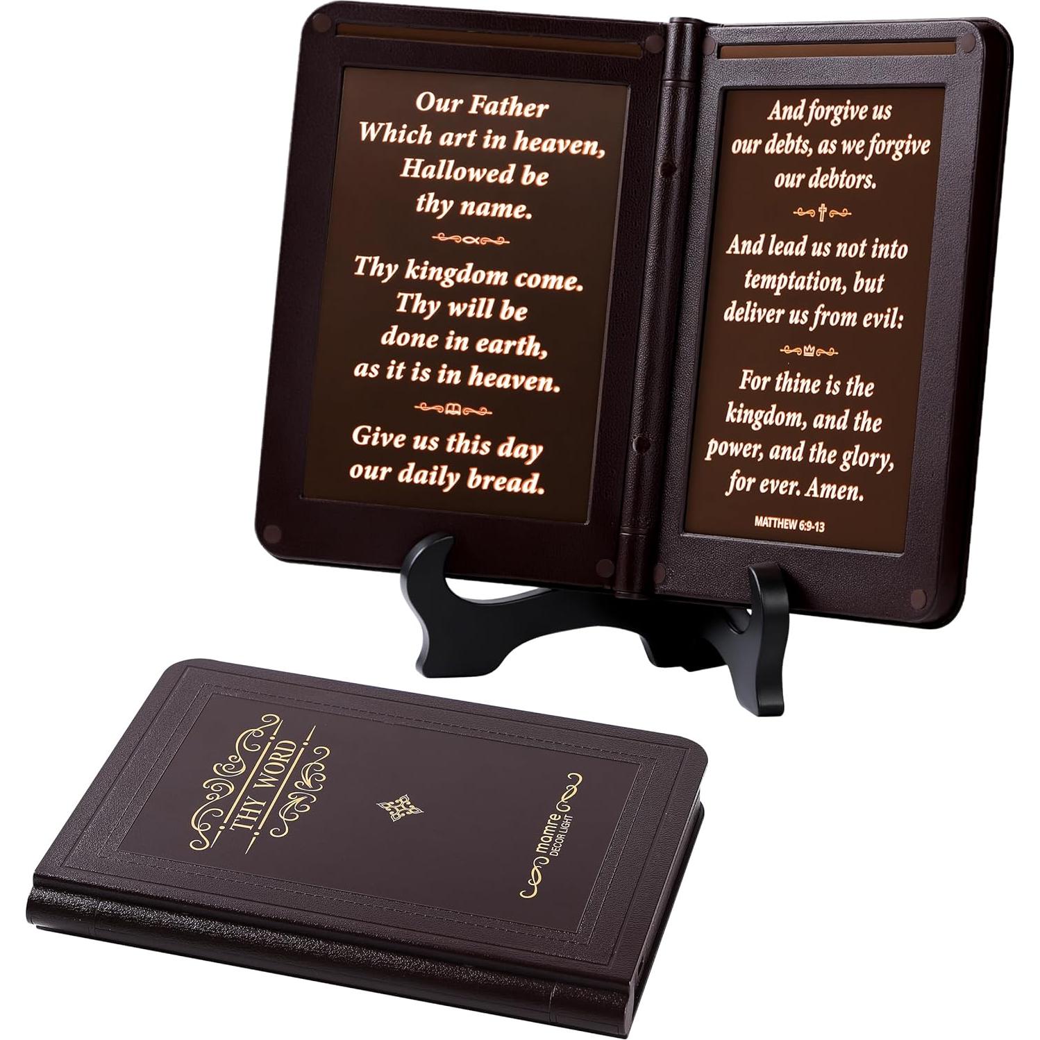 Luz Nocturna Bíblica Mamre Thy Word Decor, 19 cm, 3 Versículos