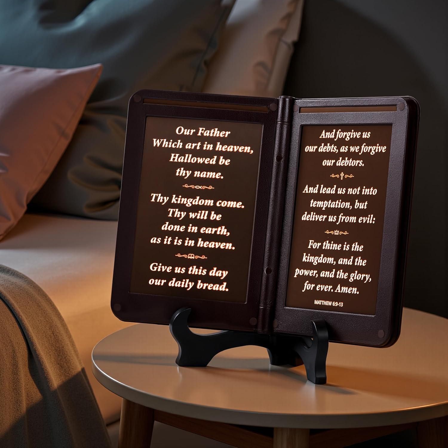 Luz Nocturna Bíblica Mamre Thy Word Decor, 19 cm, 3 Versículos