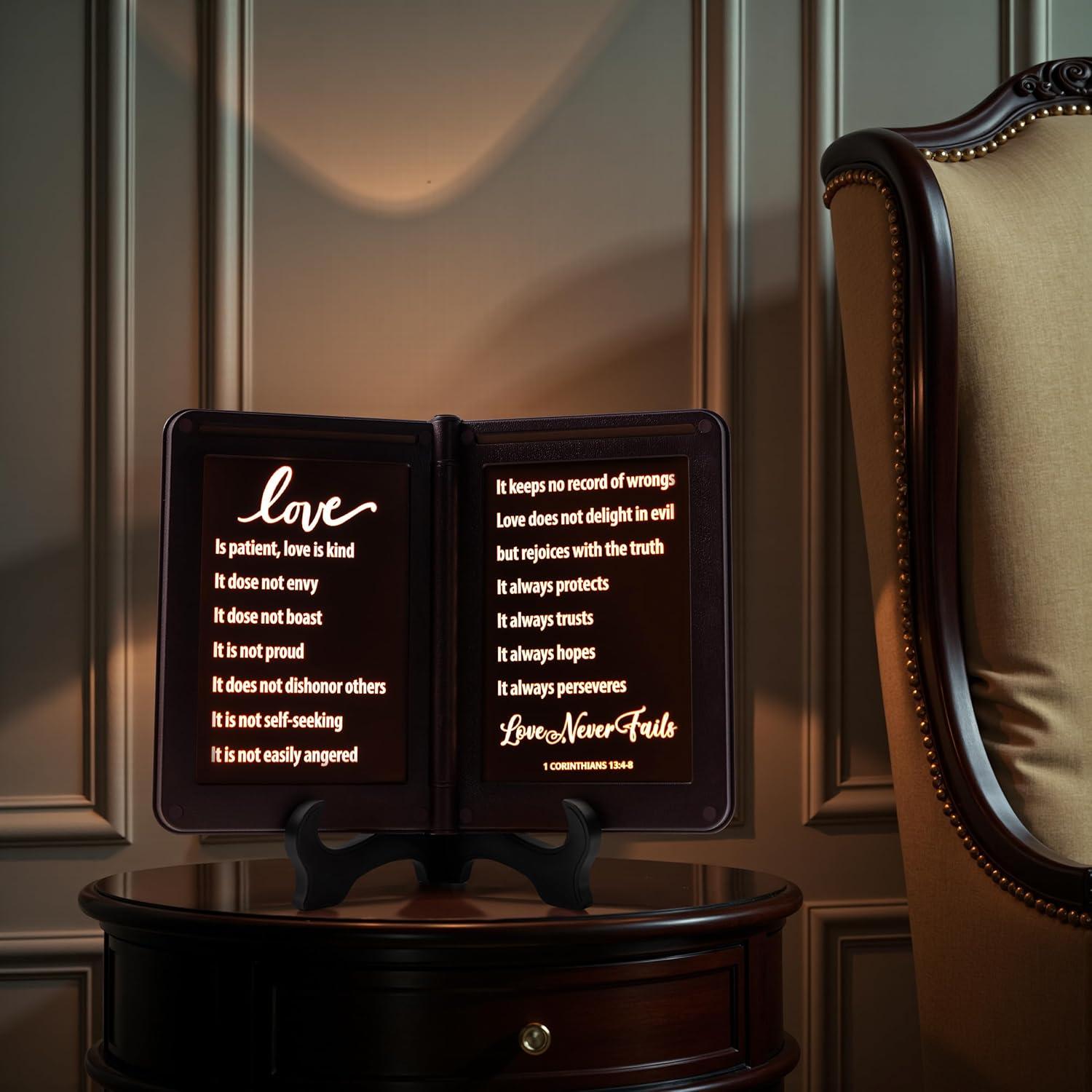 Luz Nocturna Bíblica Mamre Thy Word Decor, 19 cm, 3 Versículos