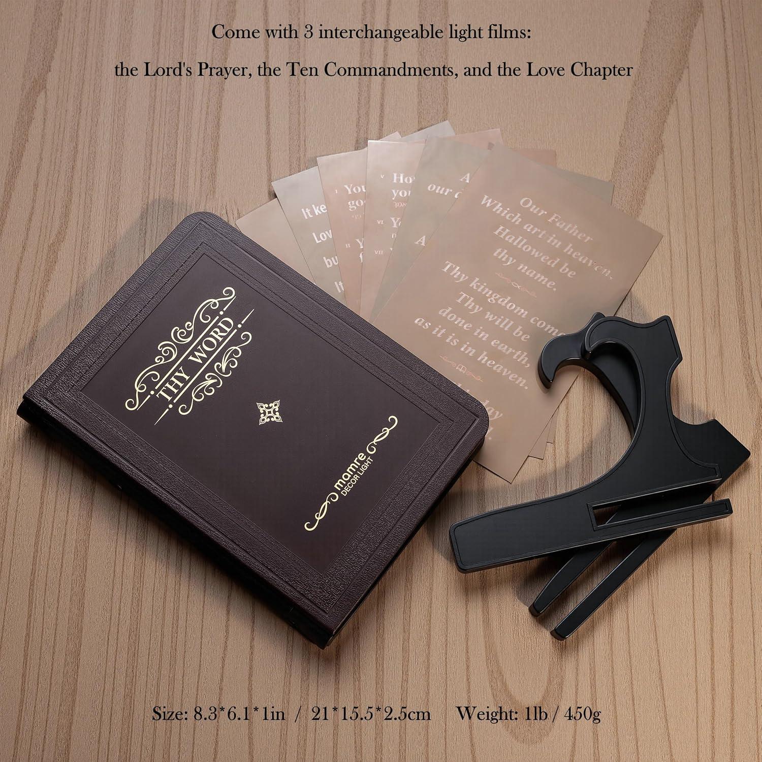 Luz Nocturna Bíblica Mamre Thy Word Decor, 19 cm, 3 Versículos