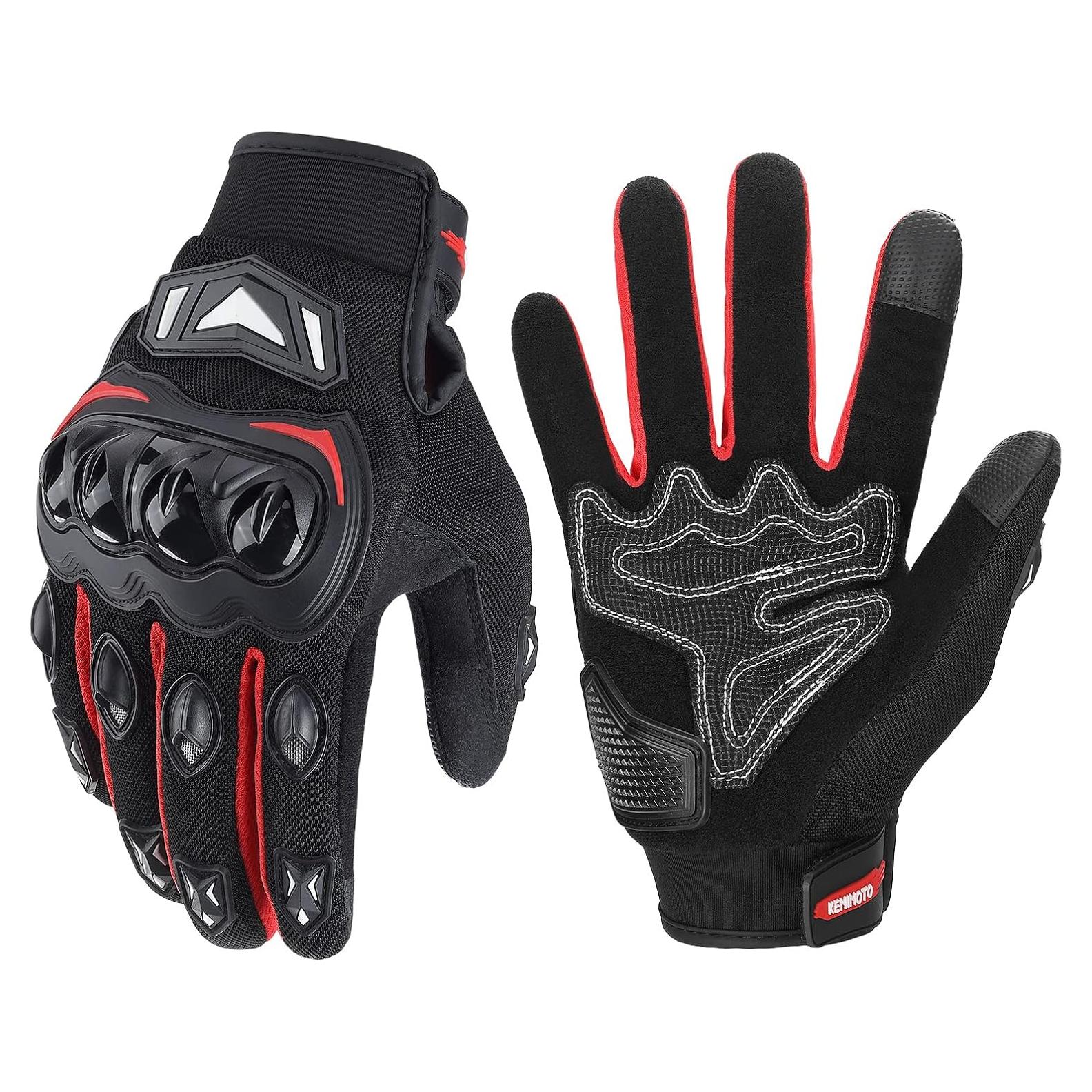 Guantes de Motocicleta KEMIMOTO XL Transpirables Rojo