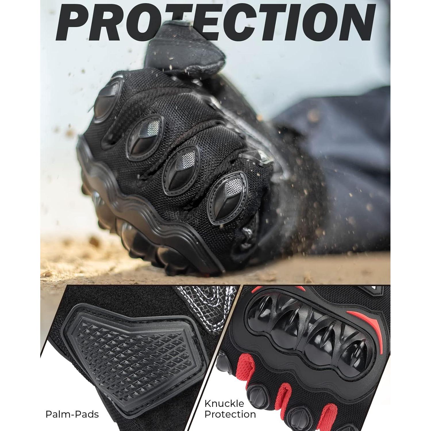 Guantes de Motocicleta KEMIMOTO XL Transpirables Rojo