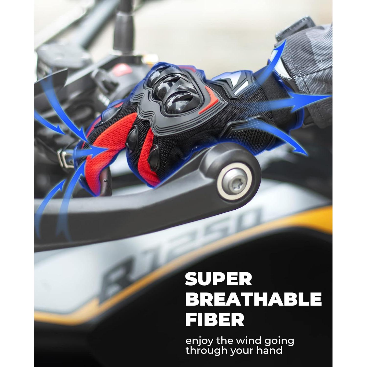 Guantes de Motocicleta KEMIMOTO XL Transpirables Rojo