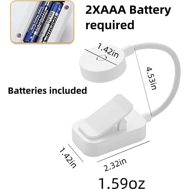 Paquete de 4 luces de lectura Darlur con clip y brillo ajustable