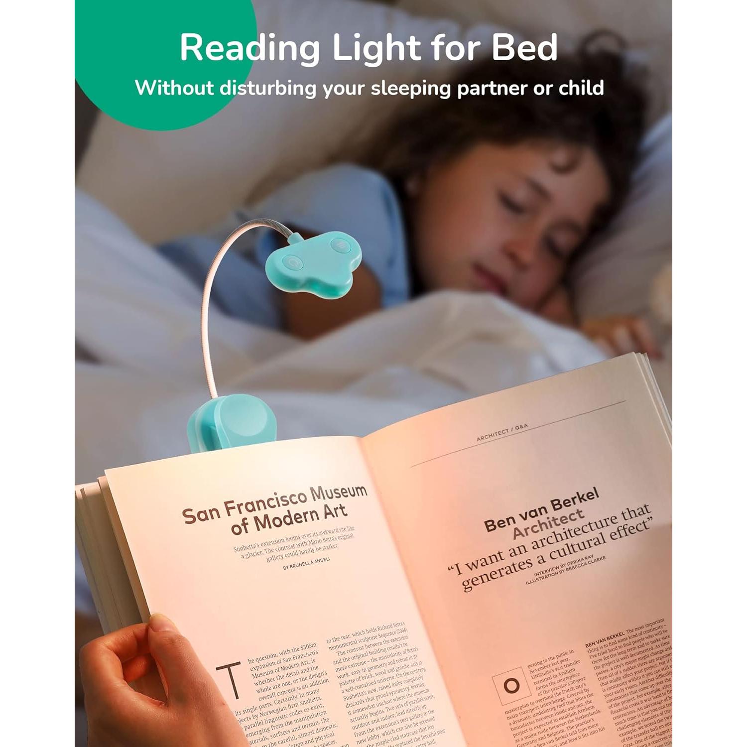 Luz de Lectura EDISHINE Azul Recargable USB 3 Modos Regulable