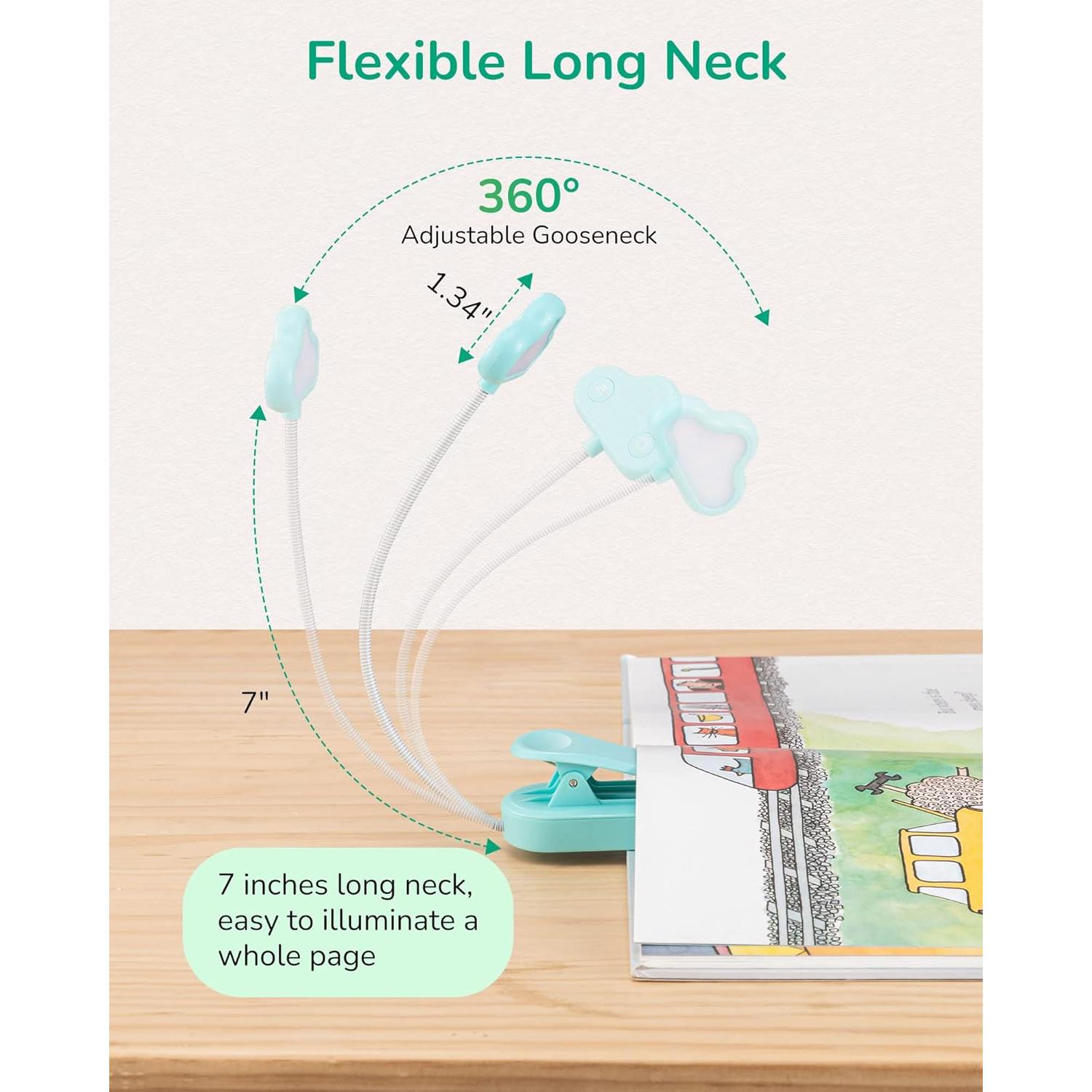 Luz de Lectura EDISHINE Azul Recargable USB 3 Modos Regulable