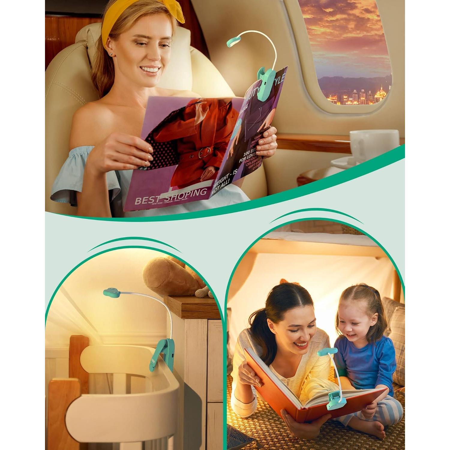 Luz de Lectura EDISHINE Azul Recargable USB 3 Modos Regulable