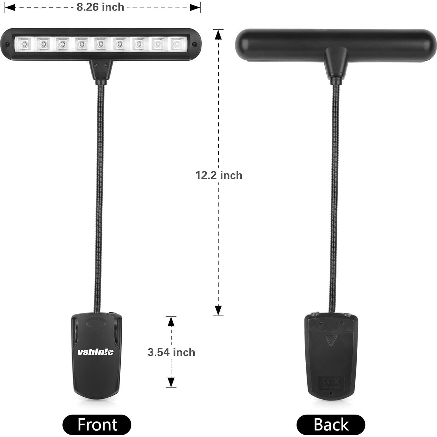 Luz de Atril Musical Vshinic DL-09, 9 LED Ajustable