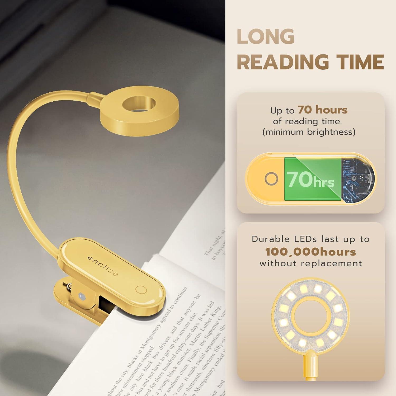 Luz de lectura LED recargable enclize con 3 temperaturas