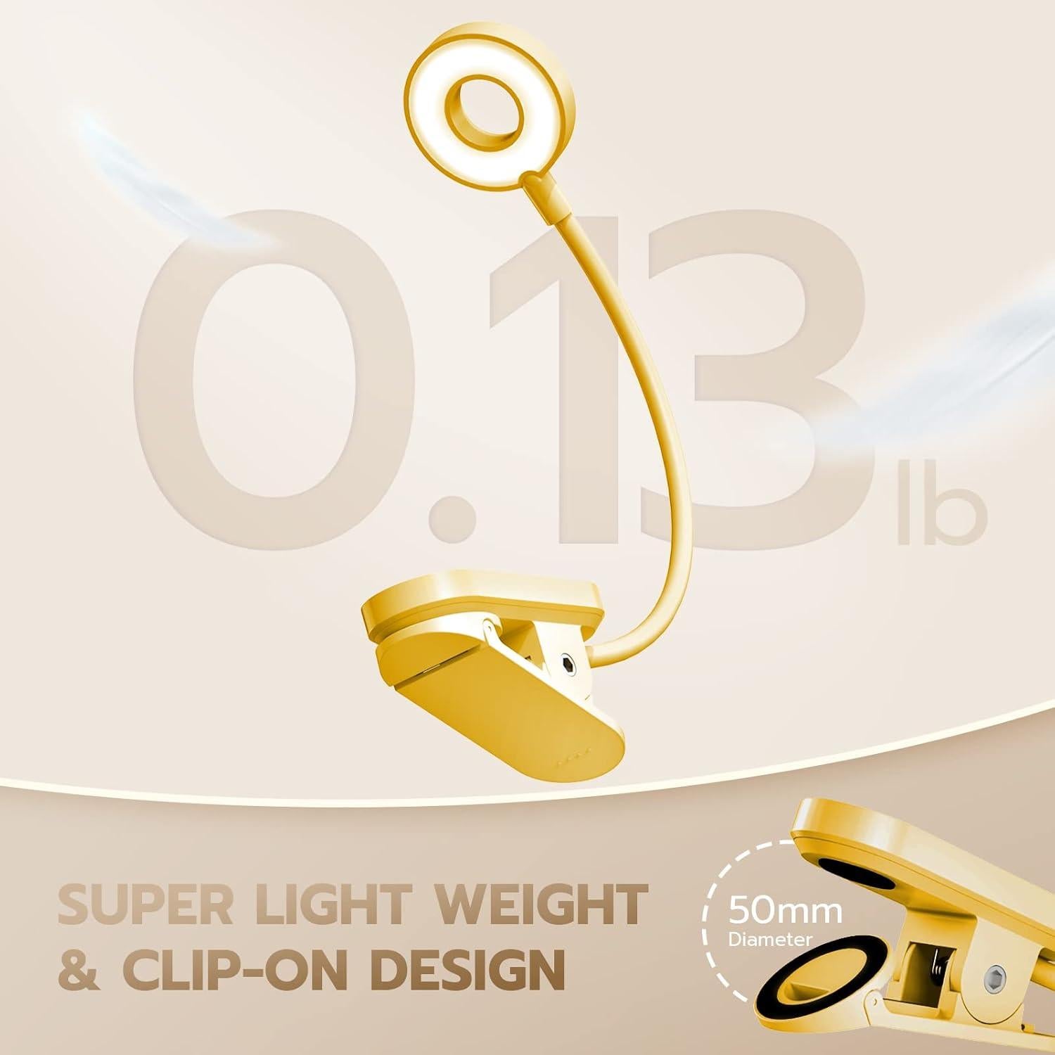 Luz de lectura LED recargable enclize con 3 temperaturas