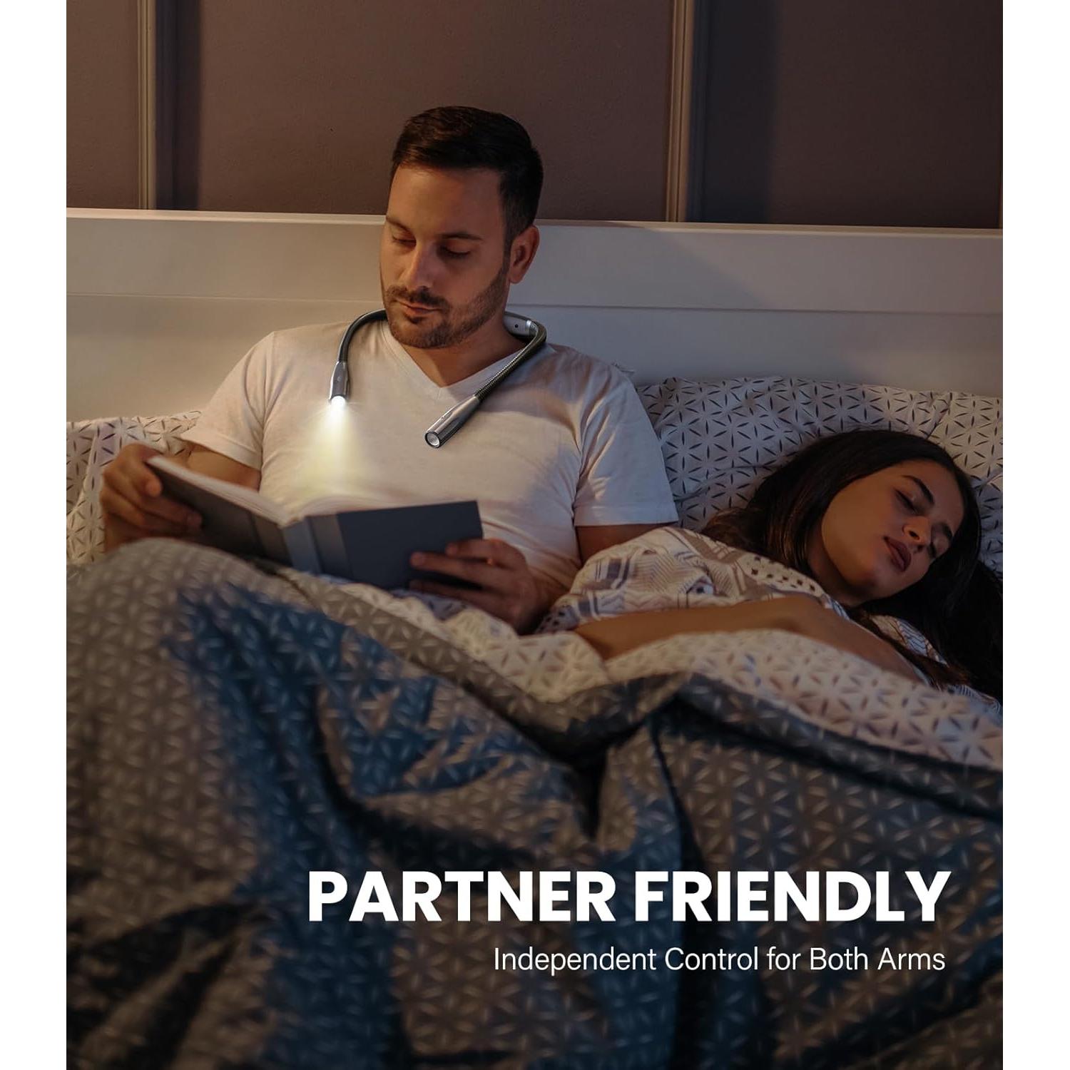 Luz de Lectura OPAUL LED Recargable, 3 Colores, 9 Brillos