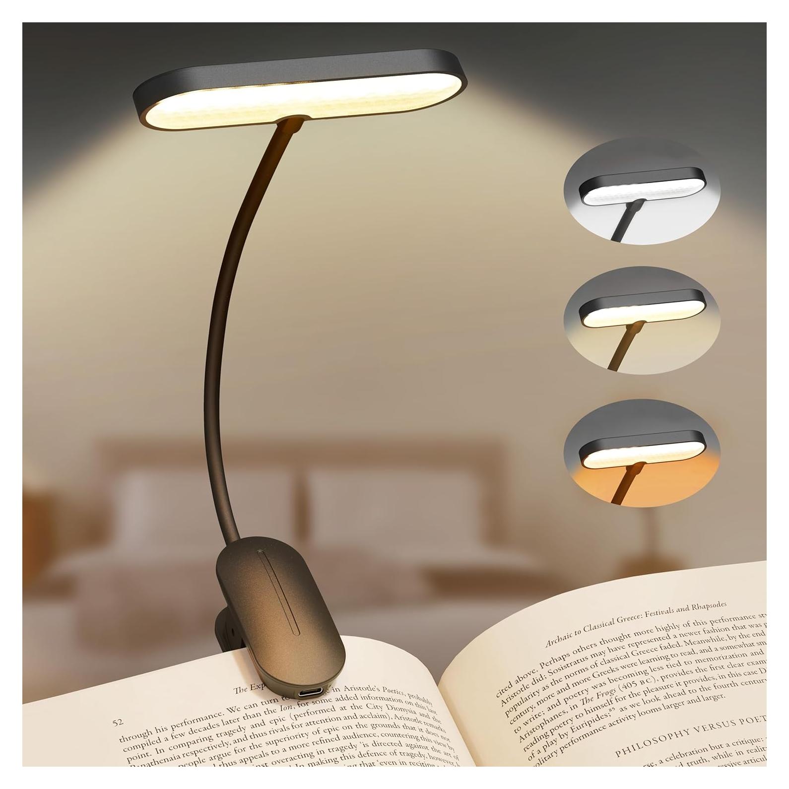 Luz de Libro Recargable TOKXTIK con 3 Modos de Color