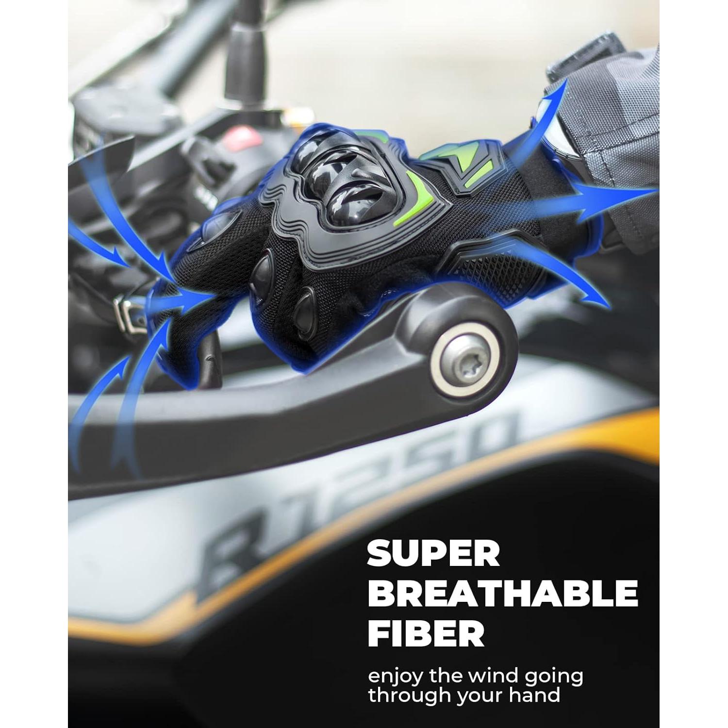 Guantes de Motocicleta KEMIMOTO XXL Verde Transpirables