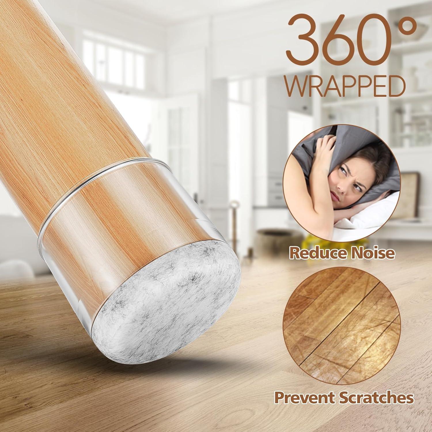 16 Protectores de Pies de Silla BAIPOK Silicona Transparente XS