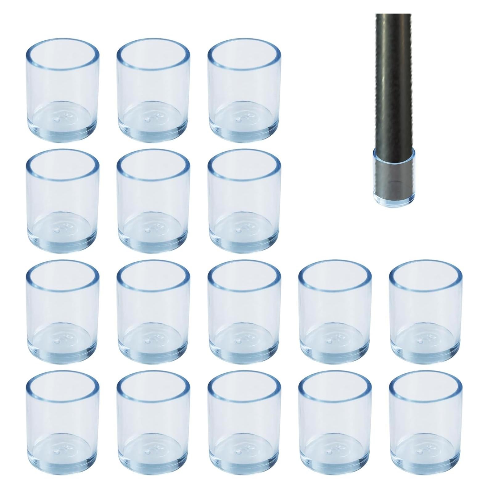 16 Tapas Transparentes de Silicona para Patas de Sillas 16mm