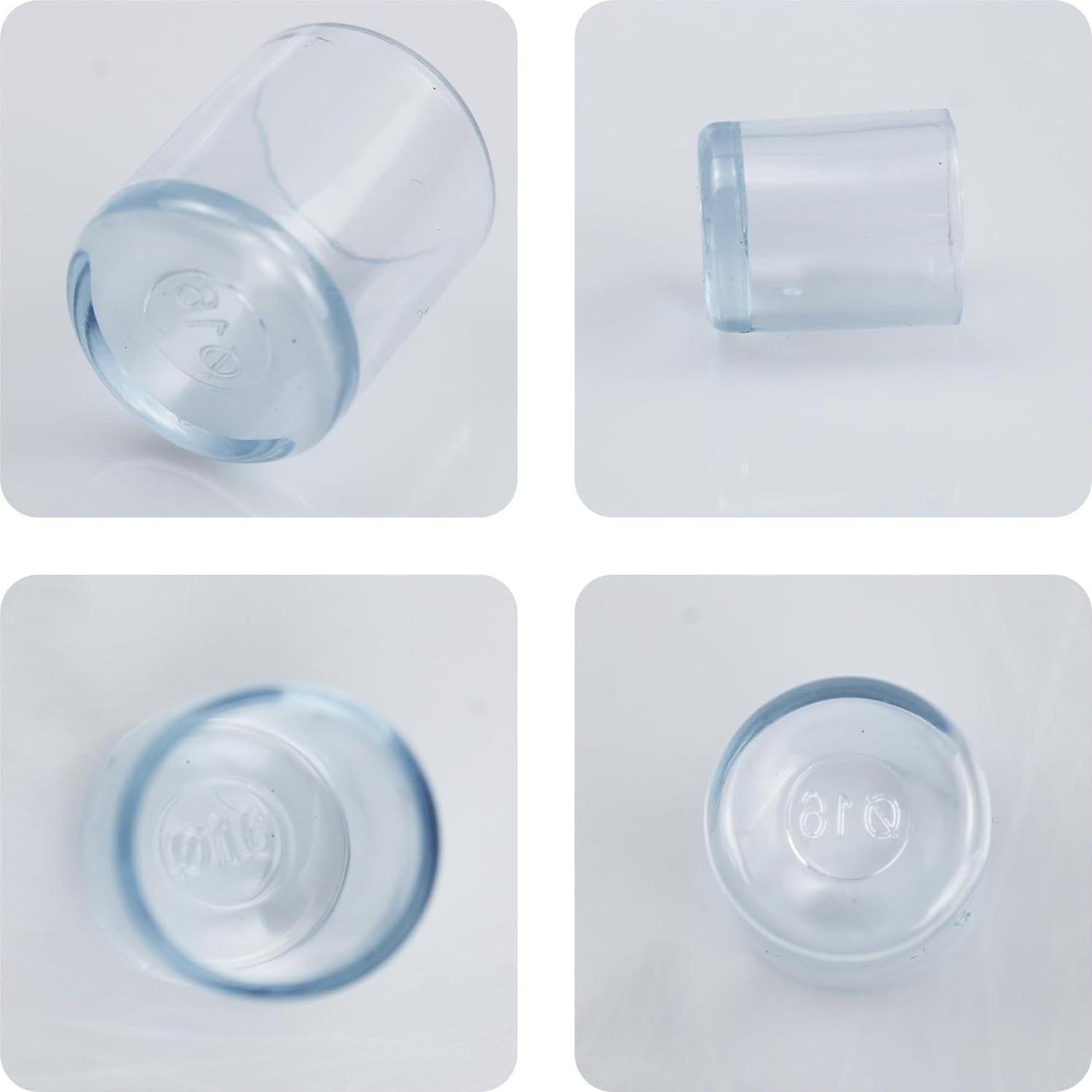 16 Tapas Transparentes de Silicona para Patas de Sillas 16mm