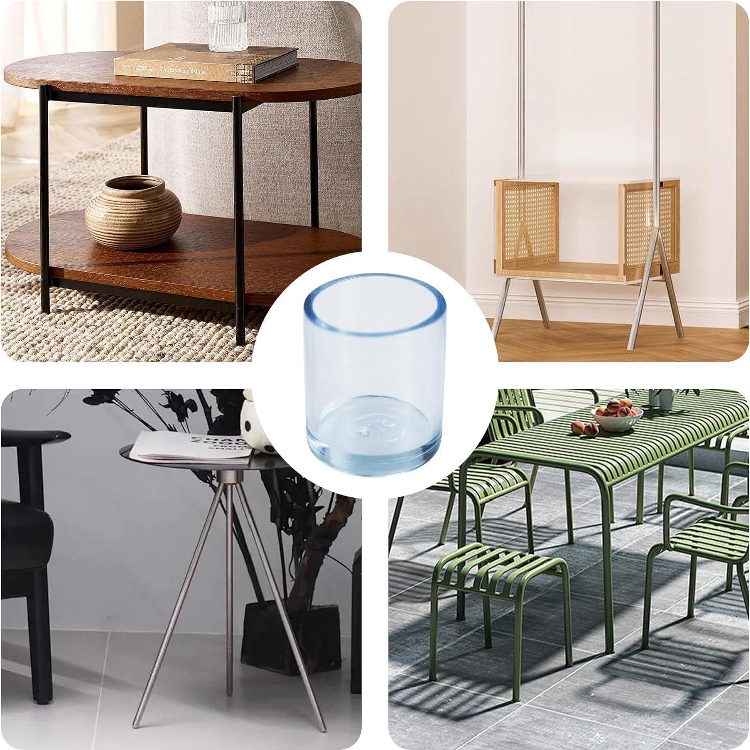 16 Tapas Transparentes de Silicona para Patas de Sillas 16mm