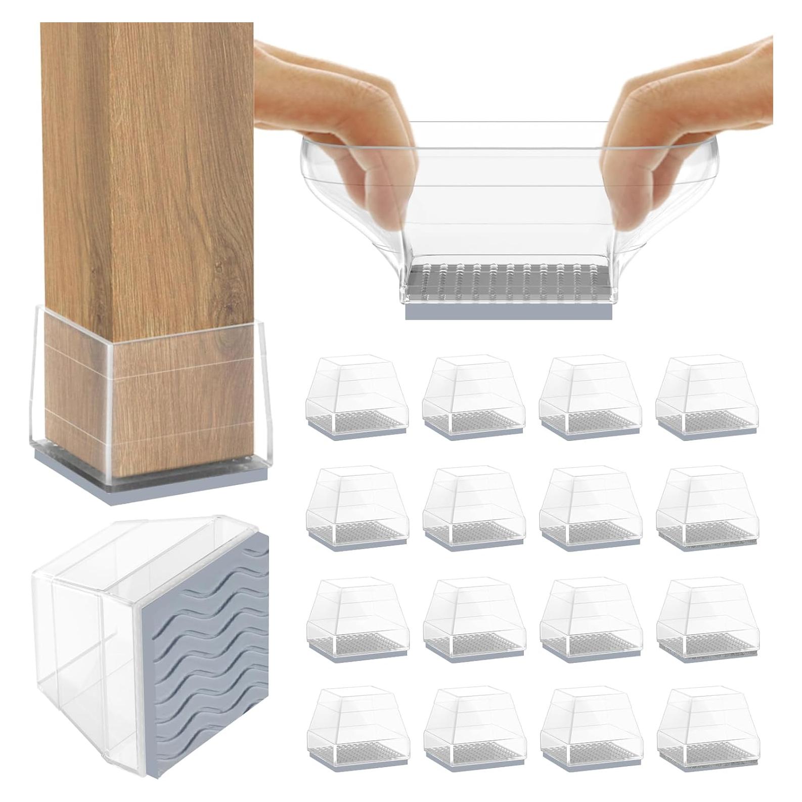 16 Protectores de Silicona Antideslizantes para Patas de Silla CHWM