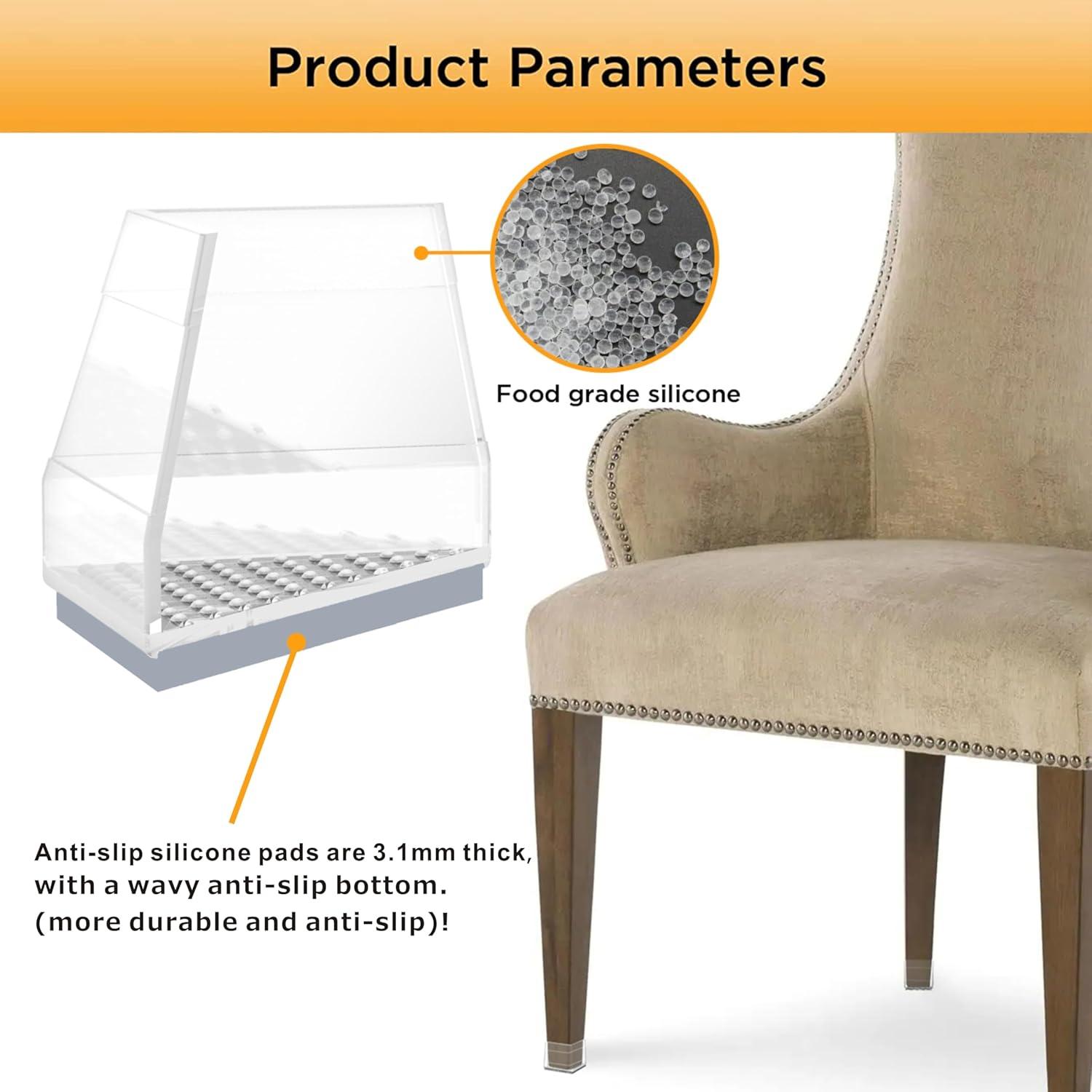 16 Protectores de Silicona Antideslizantes para Patas de Silla CHWM
