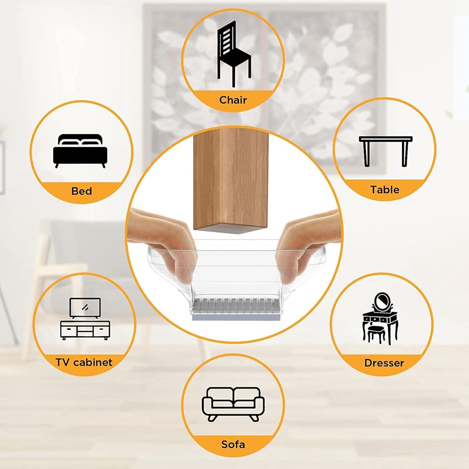 16 Protectores de Silicona Antideslizantes para Patas de Silla CHWM