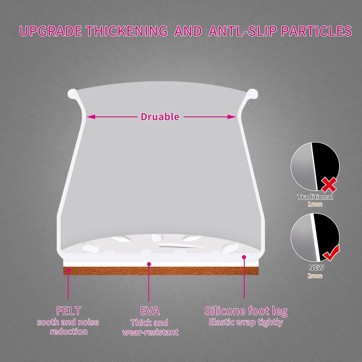 Cubiertas de patas de silla de silicona Jedroc 32 unidades