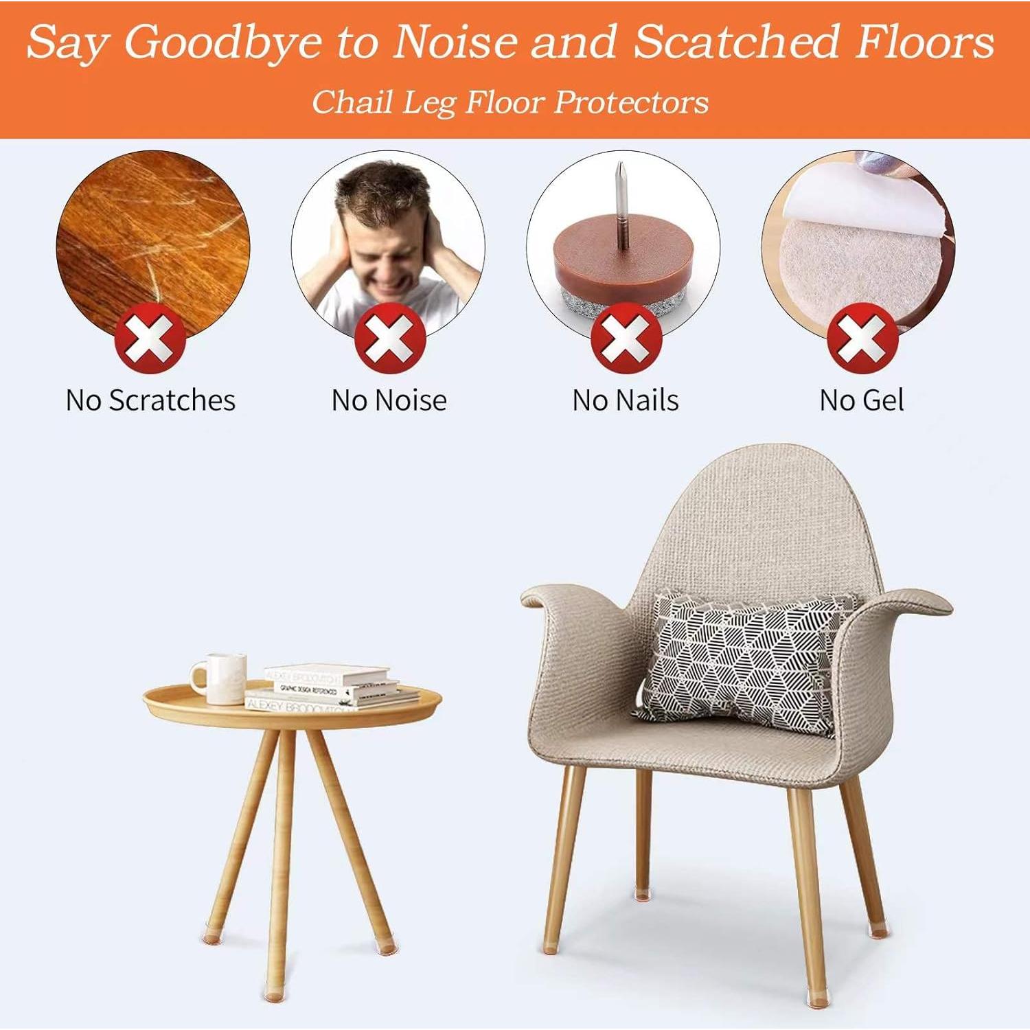 Cubiertas de patas de silla de silicona Jedroc 32 unidades