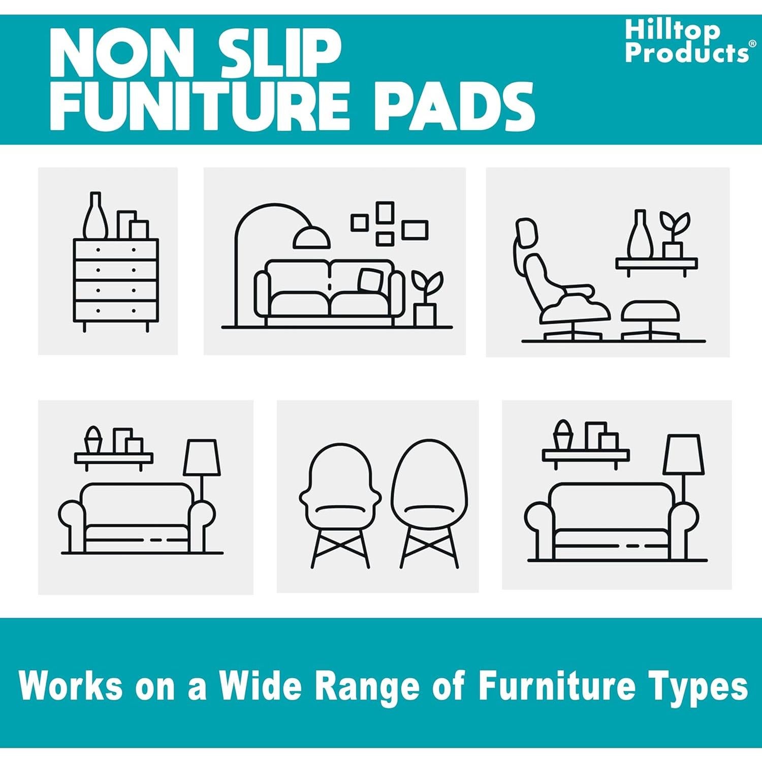 148 Almohadillas Antideslizantes Hilltop para Muebles - Fieltro